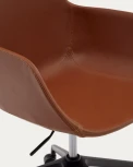 Рабочее кресло Tissiana коричневая искусственная кожа, алюминиевые ножки с матовой черной отделкой La Forma (ex Julia Grup) арт.175088