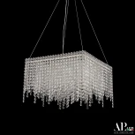 Подвесная люстра светодиодная APL LED Sicilia SH03.40.B.Ni.4000 (220V, хрусталь, на тросе)