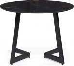 Стеклянный стол Woodville Алингсос 100(140)х100х76 обсидиан / черный 532386