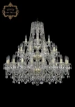 Подвесная большая люстра Art Classic 11.25 11.25.20+10+5.360.3d.Gd.Sp (220V, хрусталь, на цепи, подсвечник, свеча)