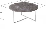 Стол журнальный Маджоре серый мрамор/хром от фабрики Mebelik