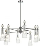 Потолочная люстра на штанге Lumion Emily 8268/8 хром/белый/прозрачный, металл/керамика/стекло Е14 8*40W 220V