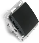 Выключатель одноклавишный (черный) Stekker Эрна 49148