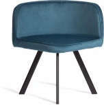 Комплект (стол, 4 стула) QUADRON (mod. PT14) Tetchair (МДФ,Металл,Велюр/Синий,Черный) арт. 21300