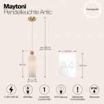 Подвесной светильник Maytoni Antic MOD302PL-01W (220V, на проводе, круглые)