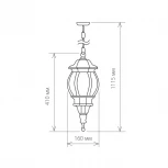 Уличный светильник подвесной Elektrostandard Farola GL 1001H черное золото