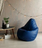 Кресло мешок Dreambag Груша Синяя ЭкоКожа (L, Классический) 5010311