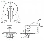 Смеситель Cezares Laconico C DI 01 С ВНУТРЕННЕЙ ЧАСТЬЮ, для душа