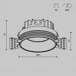 Встраиваемый светильник под гипсокартон светодиодный IP44 Maytoni Okno DL055-8W3-4-6K-TRS-B