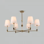 Потолочная люстра Wi-Fi на штанге Eurosvet Conso 60145/6 латунь (220V, управление смартфоном, голосовое управление, умный дом - Minimir Home, Алиса, Маруся, Салют)