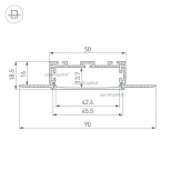 Профиль KLUS-POWER-W50H16-F-HIDE-2000 (Алюминий) 028917 Arlight
