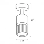 Спот Wolta WSL-GU10/19BG-1 под лампу GU10 Черный / золотой DUO