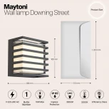 Настенный светильник уличный Maytoni Downing Street O020WL-L10B4K (LED, 220V, IP65)