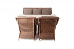 Обеденная группа из искусственного ротанга, цвет коричневый 4SIS Гляссе GS3C2СT-4-SET brown