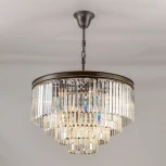 Подвесная люстра ярусная каскадная Citilux Мартин CL332141 (220V, хрусталь, на цепи)