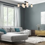 Потолочная люстра на штанге Escada Madison 8x40Вт E14, металл/стекло, черный/бронза, белый (220V)