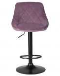 Стул барный LOGAN BLACK (пудрово-сиреневый велюр (MJ9-52))