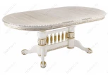 Деревянный стол Woodville Кантри 160 молочный с золотой патиной 406078