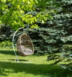 "Флоренция" подвесное кресло-кокон из искусственного ротанга, цвет соломенный с серой подушкой 4SIS арт.УТ-00006749