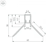 Профиль DECORE-S6-INT-COMFORT-2000 ANOD внутренний (Arlight, Алюминий) 043161