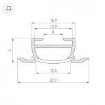 Профиль TK-F-2000 (CT) ANOD (Алюминий) 016936 Arlight TK