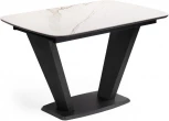 Стол на тумбе Woodville Петир 120х80х75 белый мрамор / графит / темный камень 532376