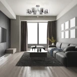 Потолочная люстра на штанге Escada Intense 683/8P (220V, хрусталь, круглые)