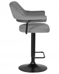 Стул барный DOBRIN CHARLY BLACK (серый велюр (MJ9-75)) 5019_BlackBase-LM BLACK, цвет сиденья серый (MJ9-75), основания черный