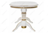 Деревянный стол Woodville Женева молочный с золотой патиной 406085