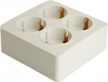 Розетка 4-х местная с заземлением (белый) Stekker София 49310