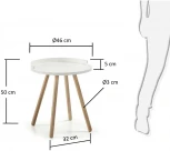 Журнальный стол La Forma (ex Julia Grup) Kurb (Белый/ Каучук,МДФ,Фанера,Дерево)