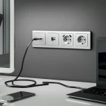 Розетка Ethernet RJ-45 (cеребряный рифленый) Werkel W1181009 (a051360)