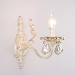 Бра Eurosvet 3281 3281/1 белый с золотом / тонированный хрусталь (220V, хрусталь Strotskis, подвески, подсвечник, свеча)