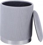 Пуф Шарлотта с ящиком серебро велюр серебристый Stool Group арт.УТ000039502