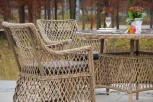 Обеденная группа плетеная, цвет соломенный 4SIS Доппио DOPC4T-5-SET