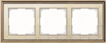 Рамка на 3 поста (золото/белый) W0031429 (a051322)