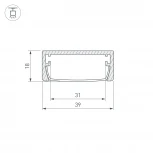 Профиль ARH-WIDE-W39-2000 ANOD (Алюминий) 030982 Arlight