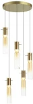 Подвесная люстра каскадная Odeon Light Scrow 5058/25LA PENDANT золотой/янтарный/металл/стекло LED 5*5W 3000K (220V, на проводе, круглые)