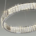 Подвесной светильник Odeon Light L-vision 4930/30L хром/прозрачный металл/хрусталь LED 30W VEKIA (220V, на тросе, кольцо)