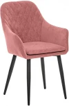 Стул с подлокотниками Слим, каркас Черный, велюр Персиковый Leset