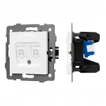 Механизм компьютерной розетки двойной SCT-MPC2-PL-WH-V (RJ-45, CAT6) (Arlight) 049854