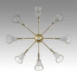 Потолочная люстра на штанге Lumion Aurica 8046/8C латунь/прозрачное стекло Е14 8*40W 220V