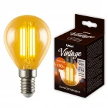 Лампа светодиодная, форма «шар», золотистая колба Uniel Vintage LED-G45-5W/GOLDEN/E14 GLV21GO