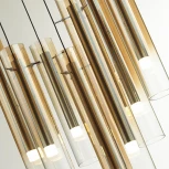 Подвесная люстра каскадная Odeon Light Shiny 5061/32LB PENDANT золотой/янтарный/металл/стекло LED 7*4W 3000K (220V, на проводе, круглые)