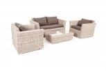 Лаунж-зона из искусственного ротанга, цвет бежевый 4SIS Капучино Сингл KSS2C2T-4-SET beige