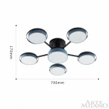 Потолочная люстра на штанге Arte Milano Ferrara 250406/5+1 Gr (LED, 220V, круглые)