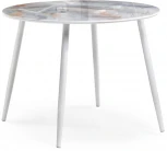 Обеденная группа Woodville Алар микровелюр розовый / кианит / белый 514955