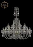 Подвесная большая люстра Art Classic 11.21 11.21.20+10.400.XL-132.Gd.Sp (220V, хрусталь, на цепи, подсвечник, свеча)