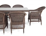 Обеденная группа из искусственного ротанга на 6 персоны, цвет коричневый 4SIS Амароне AmC6T-7-SET brown