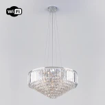 Подвесная люстра Eurosvet Torreta 10121/9 хром/прозрачный хрусталь Strotskis Smart (10105/9)